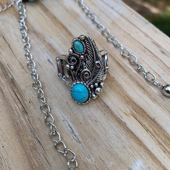 Paparazzi 3 Piece Jewelry Boho Aztec Set Teal - Picture 3 of 7